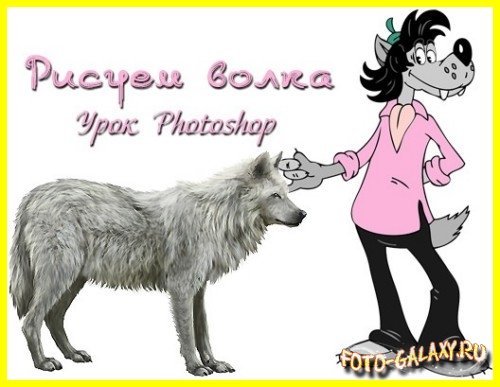 Урок Photoshop Рисуем волка скачать бесплатно с foto-galaxy