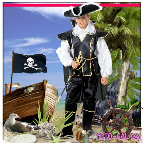Фотошаблон для фотошопа - Юный пират