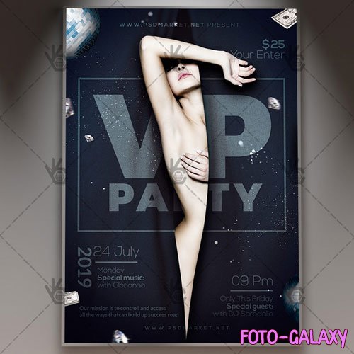VIP Party Flyer - PSD Template