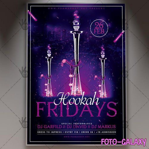 Hookah Fridays Flyer - PSD Template