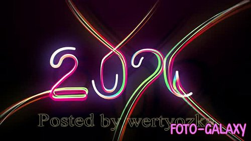 Videohive - 2020 Multicolored Neon Numerals Happy New Year - 25319342