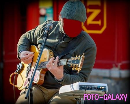 Фотошаблон для фотошопа - Уличный гитарист