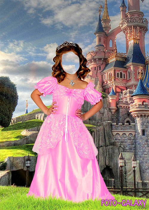Детский шаблон для фотошопа - В костюме принцессы