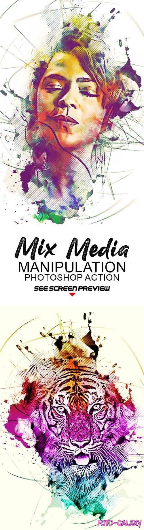 Mix Media Manipulation PS Action 26649936