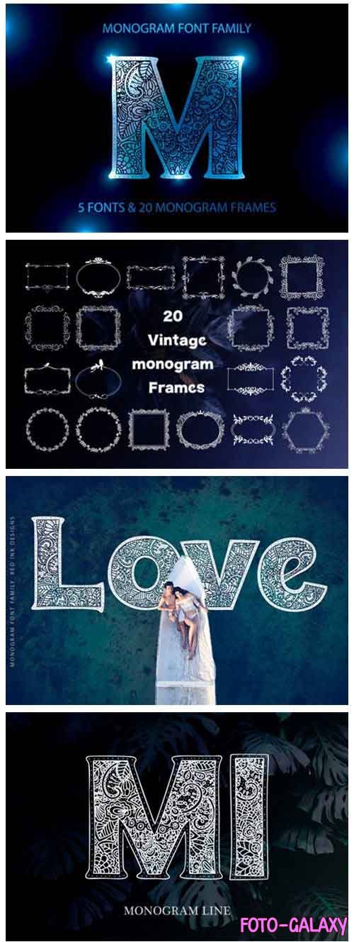 Monogram  5 fonts  20 frames - 2295473