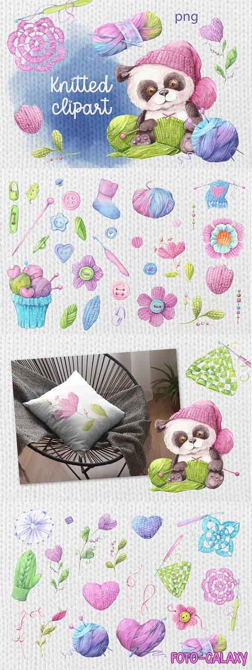 Clipart knitted elements - 5458332