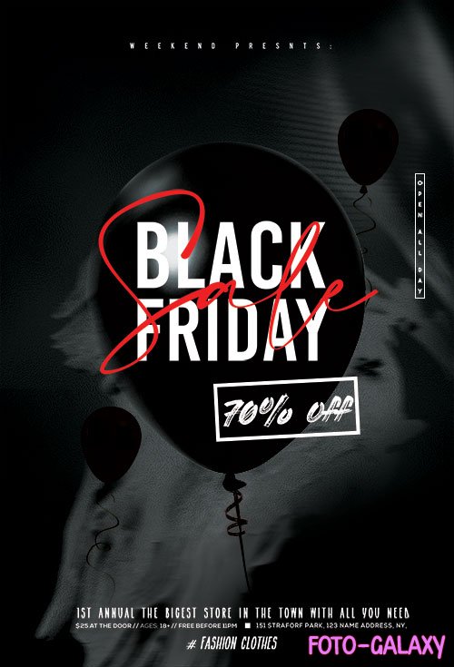 Black Friday Sale Discount Flyer PSD Template