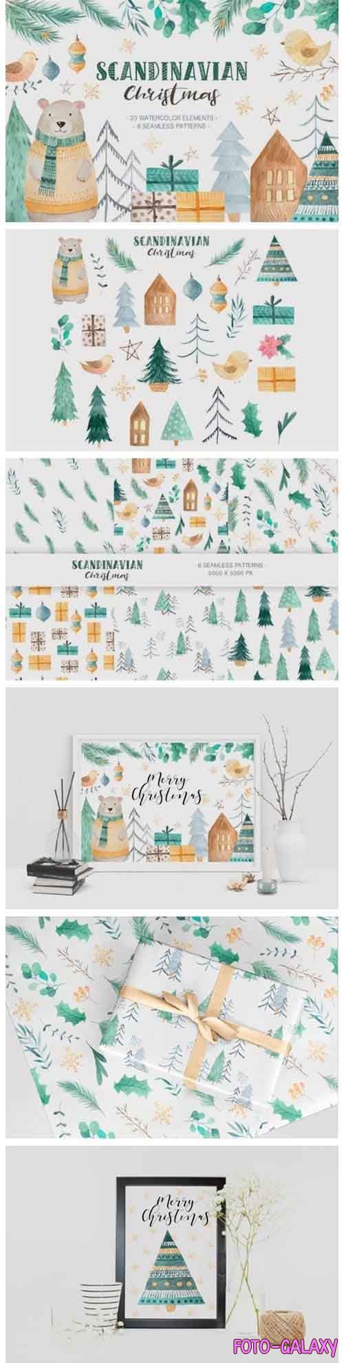 Scandinavian Watercolor Christmas - 2031626