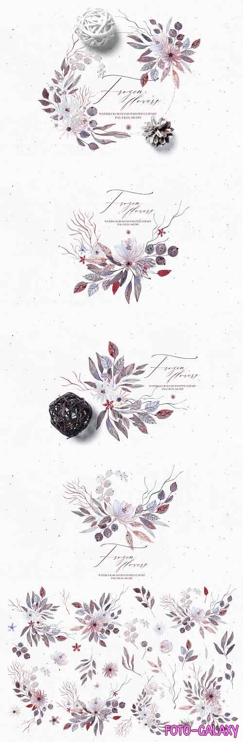 Watercolor set - Frozen Flowers - 5489775