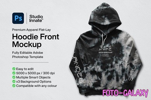 CreativeMarket - Hoodie Front Mockup 5478463