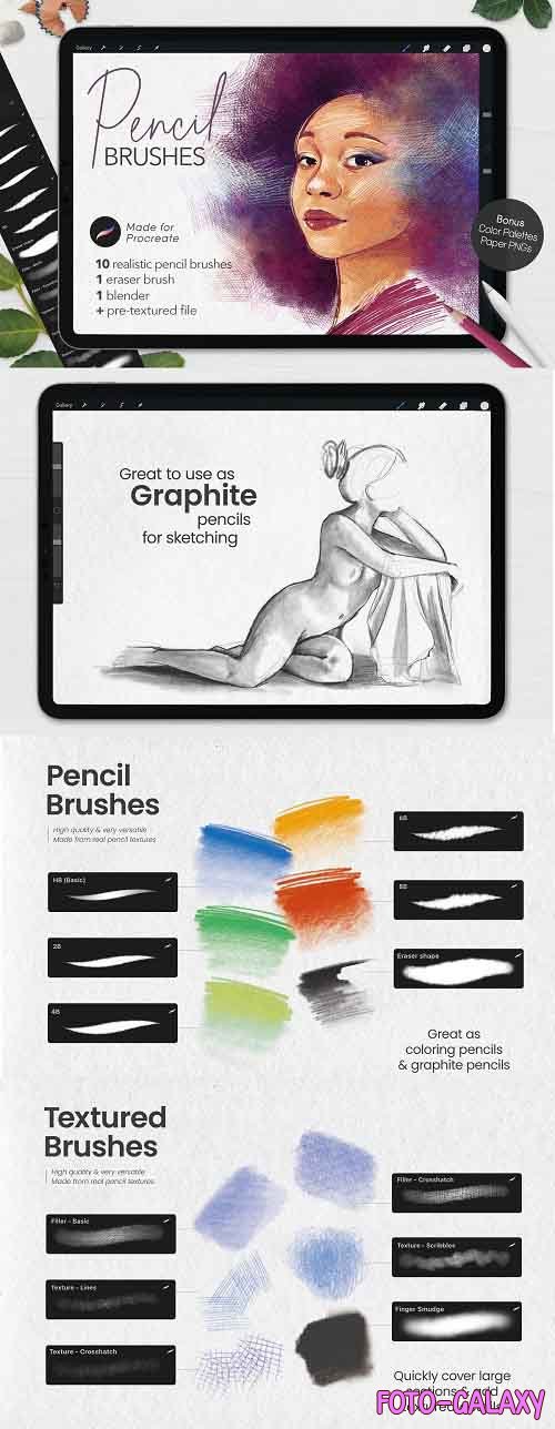 CreativeMarket - Ultimate Pencil Brushes  Procreate 5496534