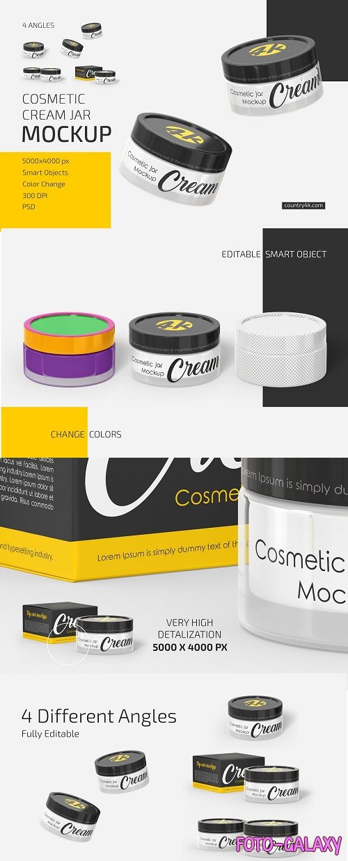 CreativeMarket - Cosmetic Cream Jar Mockup Set 5501866