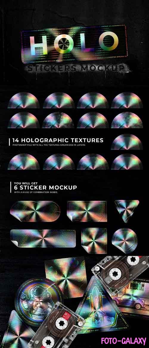 Holographic Sticker Mockup