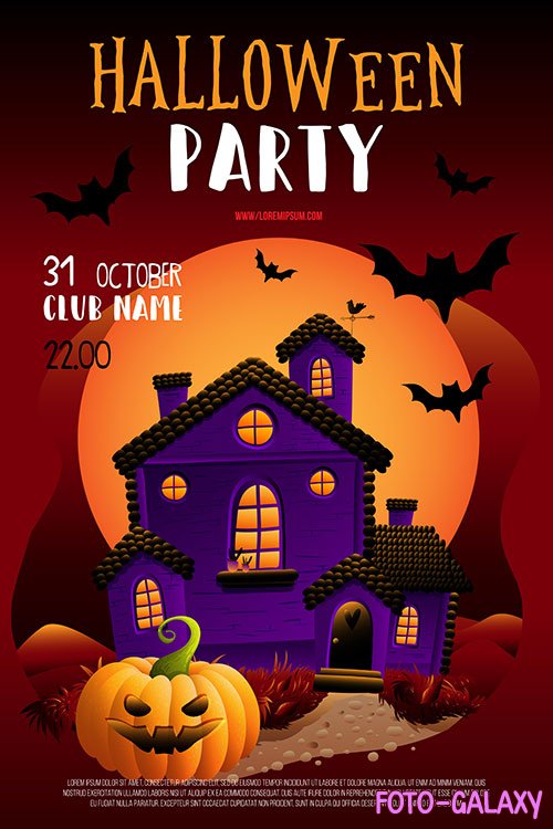 Halloween party poster or flyer with halloween elements
