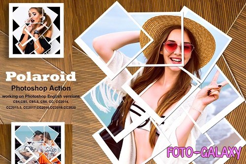 CreativeMarket - Polaroid Photoshop Action 5487881