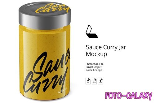 CreativeMarket - Sauce Curry Jar Mockup 4943354