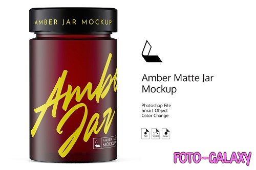 CreativeMarket - Amber Matte Jar Mockup 4944481