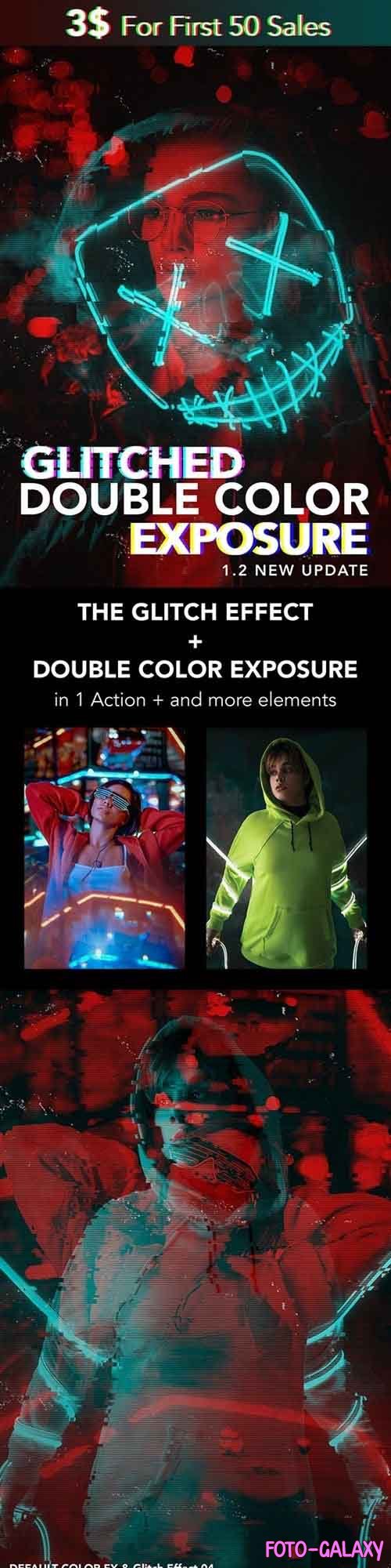 GraphicRiver - Glitched Double Color Exposure PS Action 25600184