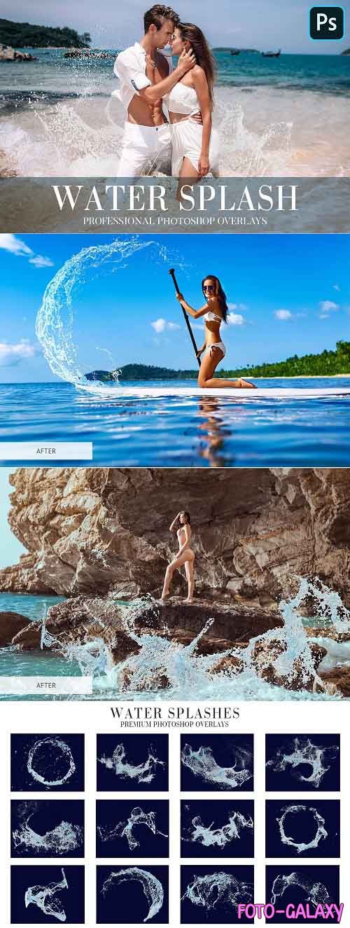 CreativeMarket - Water Splash Overlays Photoshop 4943549