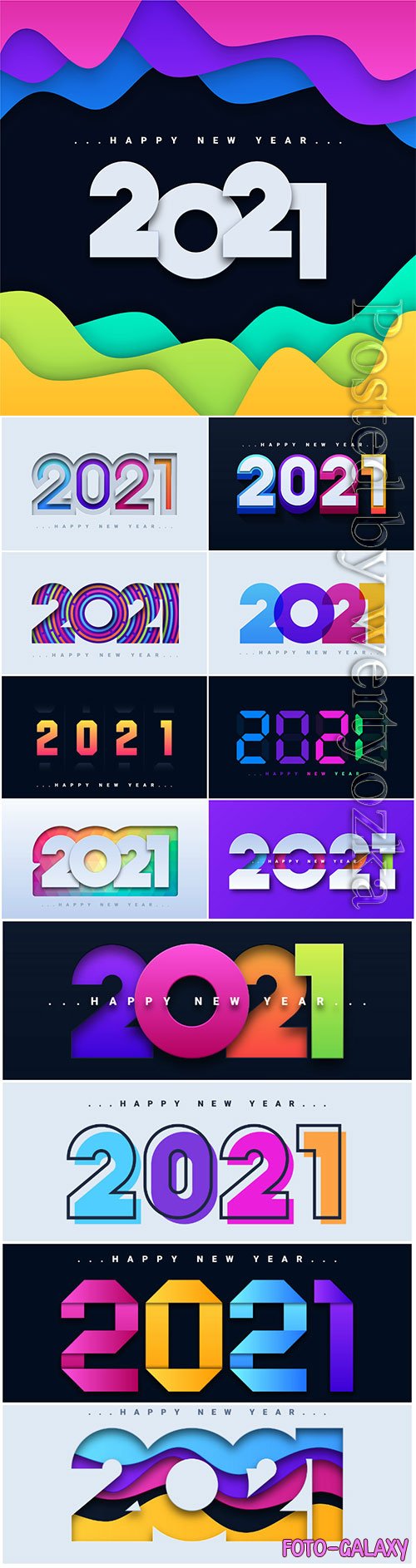 Modern happy 2021 new year greeting card