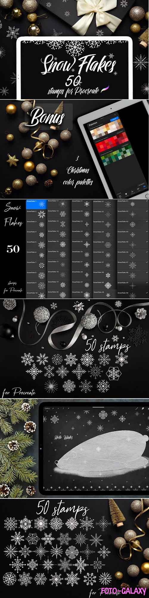50 Snowflake Stamps for Procreate - 1029308 - Hello Winter!
