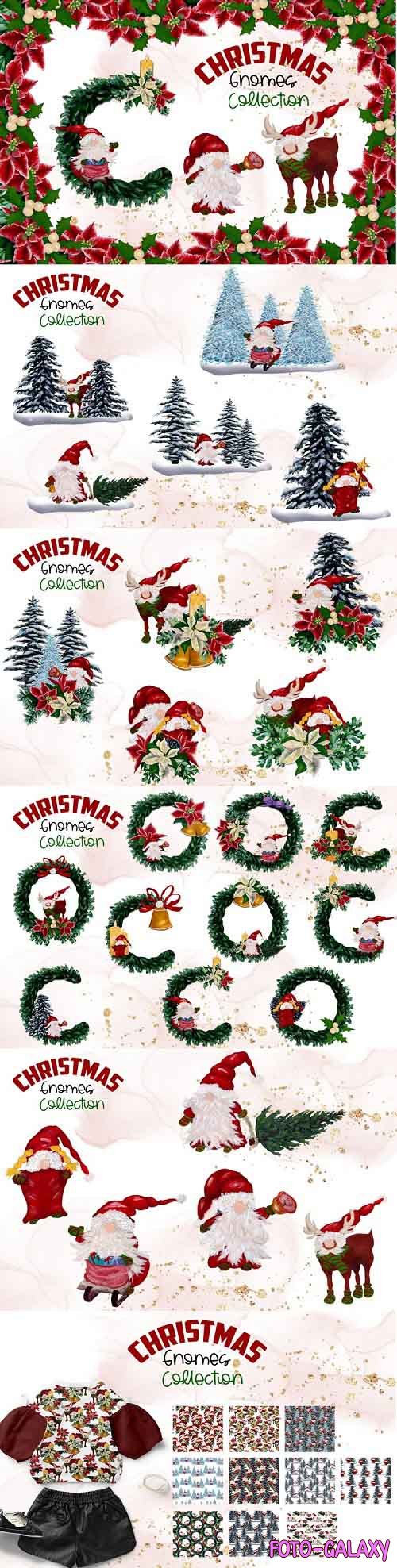 Watercolor Christmas Gnomes Collection - 1028533