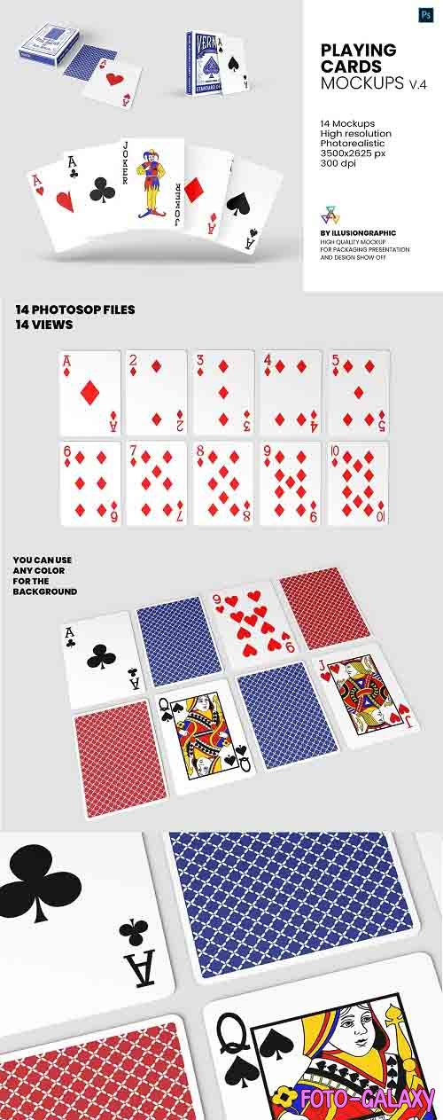 Playing Cards Mockups v4 - 14 Views - 5582523