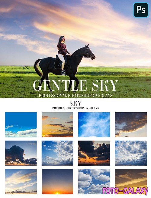 CreativeMarket - Gentle Sky Overlays Photoshop 4936170