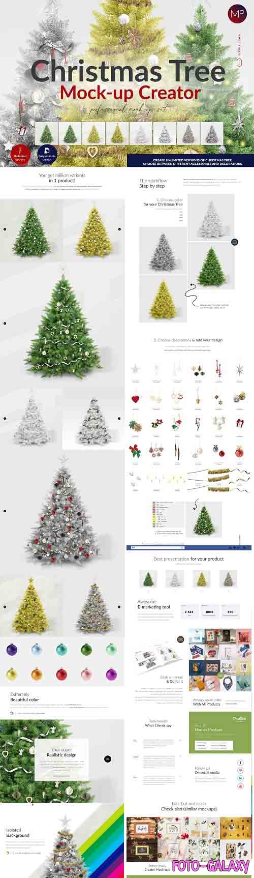 CreativeMarket - Christmas Tree Creator Mock-up 5580357