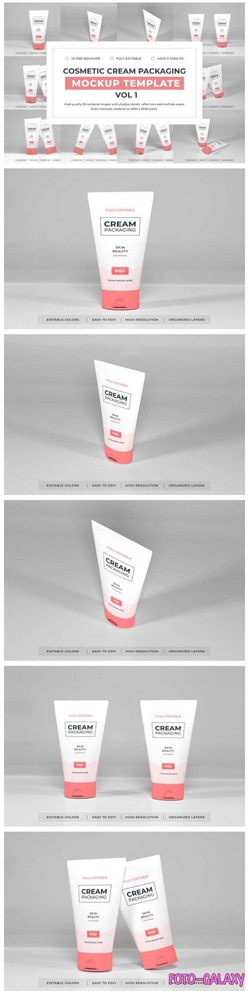 Cosmetic Cream Packaging Mockup Template Bundle Vol 1 - 1052568