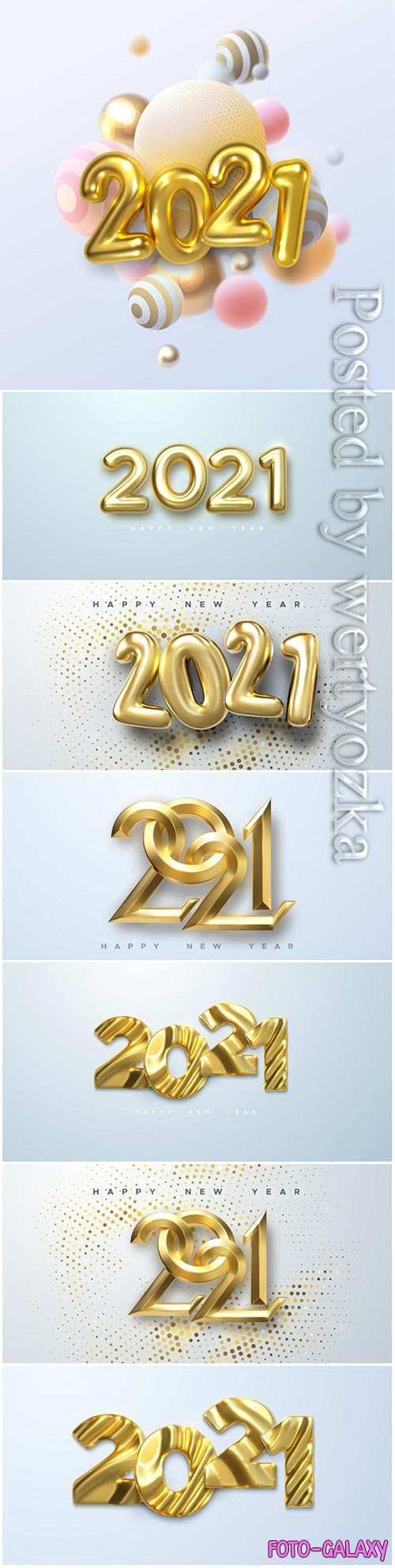 Gold numbers 2021 for new year illustration