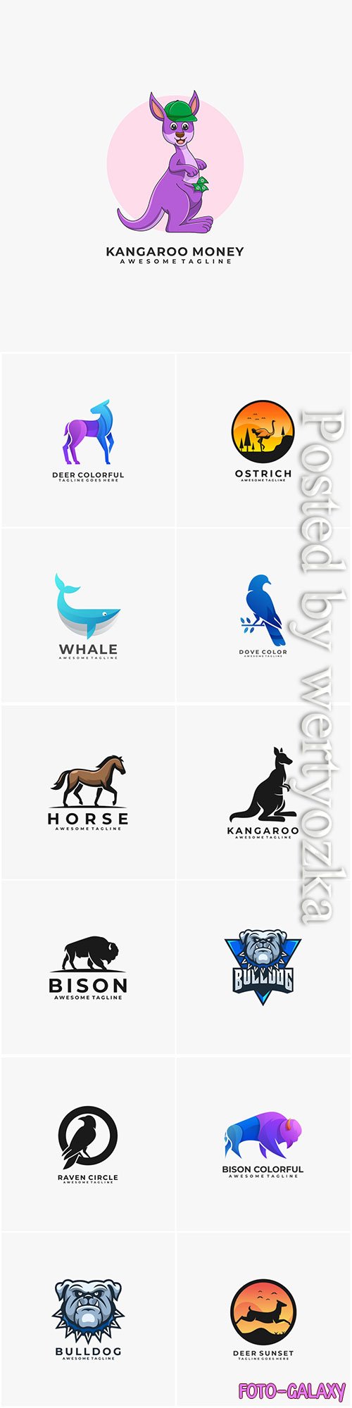 Animals and birds logos in vector vol 2