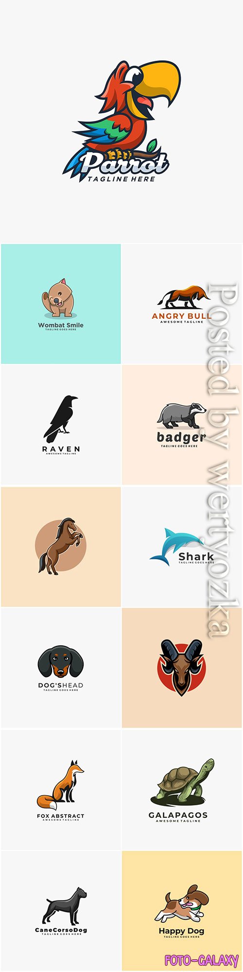 Animals and birds logos in vector vol 4