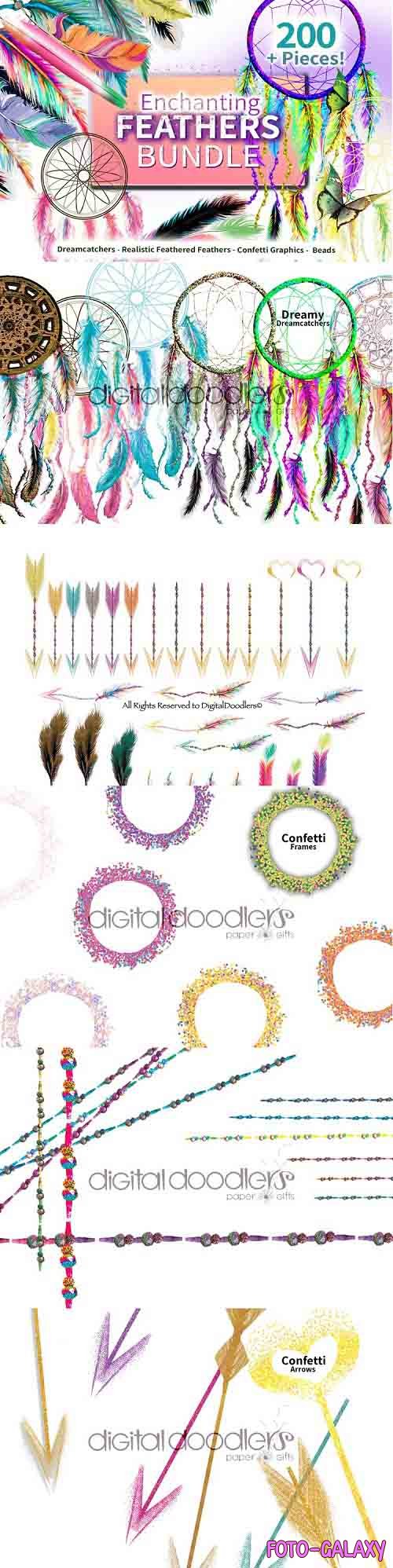 200 Piece Enchanting Feather Graphic Bundle - 24662