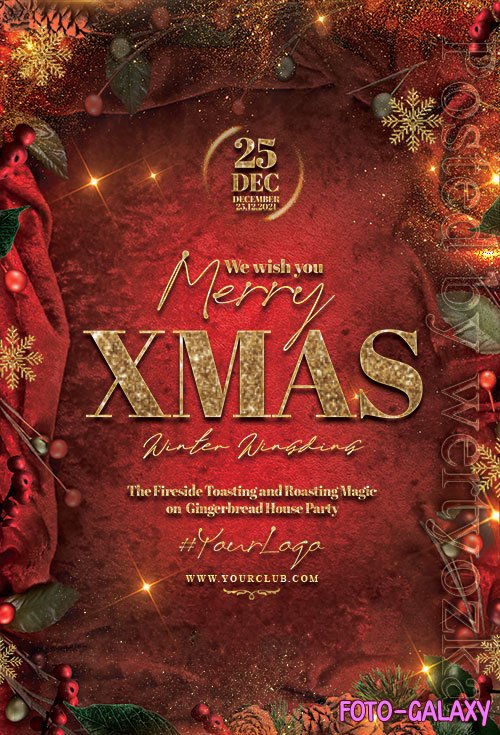 Happy Christmas Event Flyer PSD Template