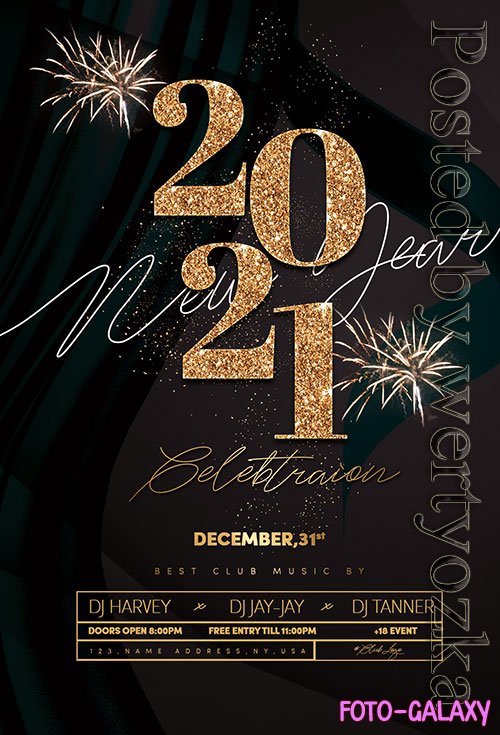 New Year Event Flyer PSD Template