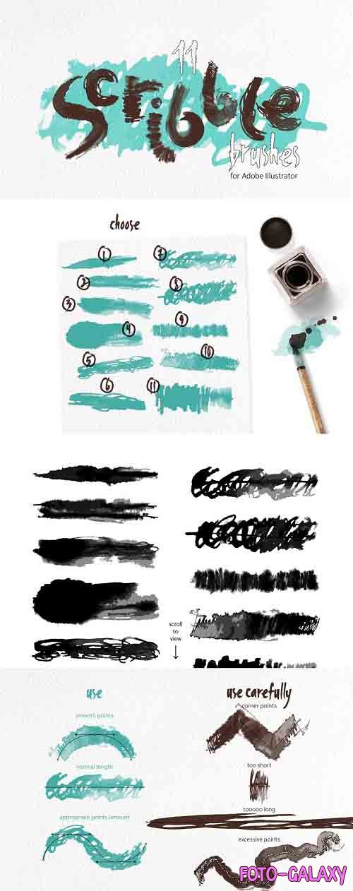 Scribble Brushes for Illustrator - 3094477