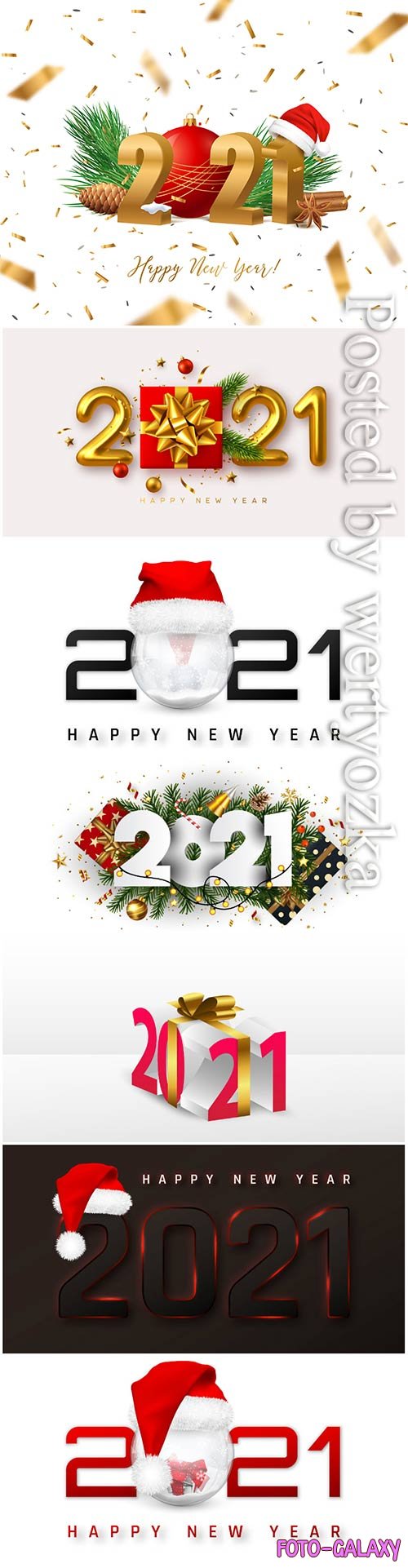 Happy new year 2021 cover with snowball in santa hat in vector