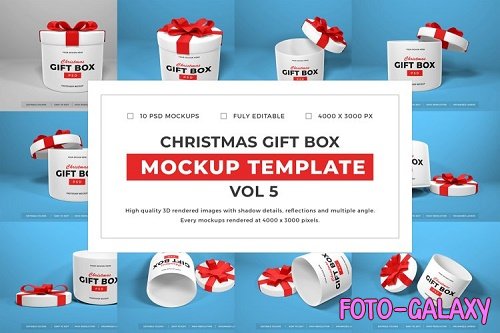 Christmas Gift Box Mockup Bundle Vol 5 - 1061680