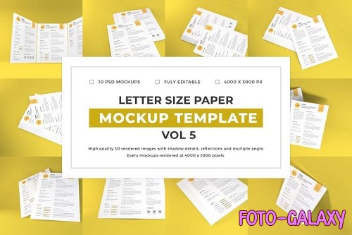 Letter Size Paper Mockup Template Vol 5 - 1077081