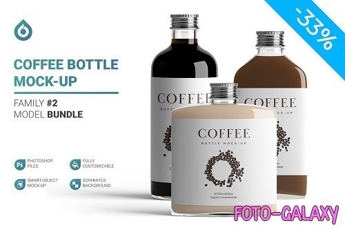 CreativeMarket - Coffee Bottle Mockup 4971163