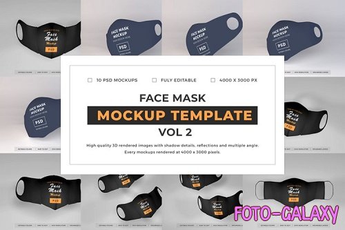 Face Mask Mockup Template Bundle Vol 2 - 1078093