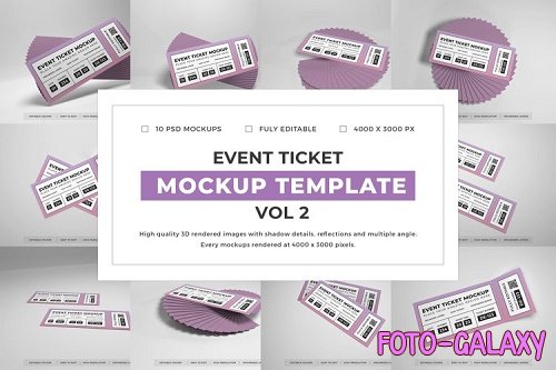 Event Ticket Mockup Template Bundle Vol 2 - 1078216