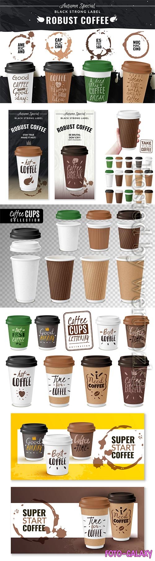 Realistic coffee cup poster vector