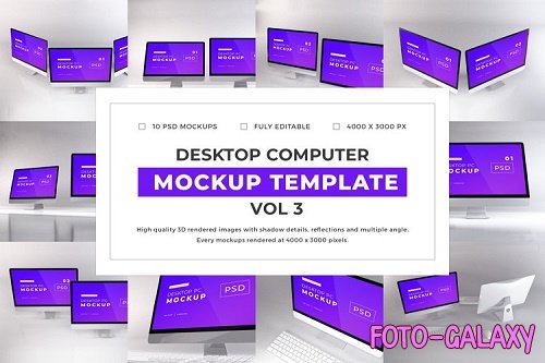 Desktop Computer Apple iMac Mockup Template Bundle Vol 3 - 1079471