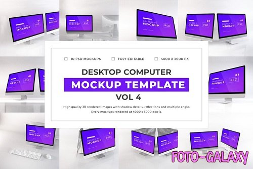 Desktop Computer Apple iMac Mockup Template Bundle Vol 4 - 1079493