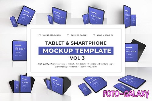 Tablet and Smartphone Mockup Template Bundle Vol 3 - 1079561