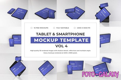 Tablet and Smartphone Mockup Template Bundle Vol 4 - 1079578