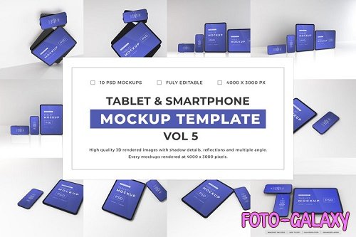 Tablet and Smartphone Mockup Template Bundle Vol 5 - 1079609