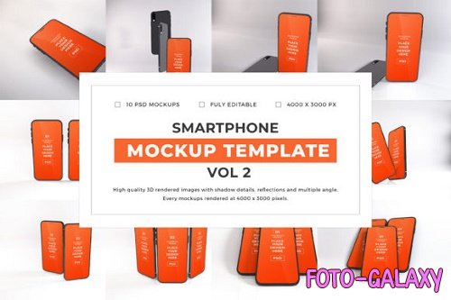 iPhone Smartphone Mockup Template Bundle Vol 2 - 1080001